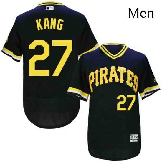 Mens Majestic Pittsburgh Pirates 27 Jung ho Kang Black Flexbase Authentic Collection Cooperstown MLB Jersey